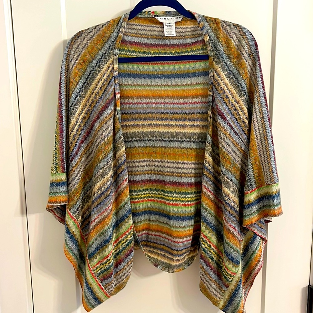 Trina Turk short sleeved multi color sweater